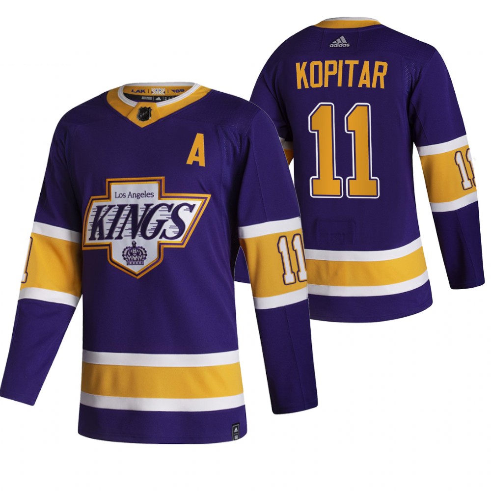 2021 Adidias Los Angeles Kings #11 Anze Kopitar Black Men Reverse Retro Alternate NHL Jersey